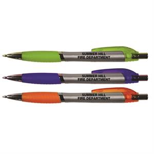 Imprinted Silver Grip Pen - Assorted