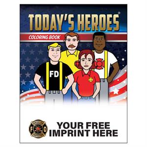 Imprinted Today's Heroes Coloring Book - Full Color Serving Cross
