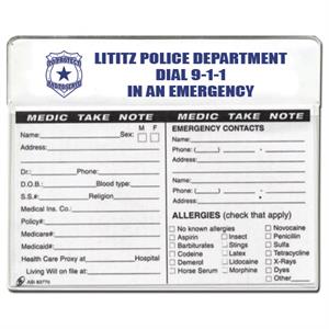 Imprinted White 5^ x 4^ Medical Emergency Magnet Pouch