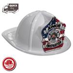 NEW- White Fire Hat - Americana Parade Shield