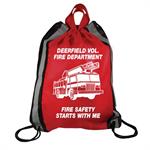 Red Drawstring Backpack - Fire Truck