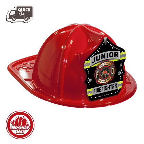 Red Fire Hat - Jr. FF Turnout Stripes