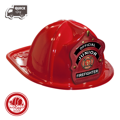 Red Fire Hat- Jr. FF Red Leather
