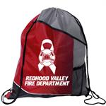 Red Ribbon Pocket Drawstring Backpack
