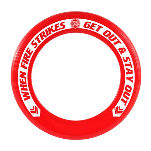 STOCK 9' FLYING DISC -  WHEN FIRE STRIKES GET OUT & STAY OUT