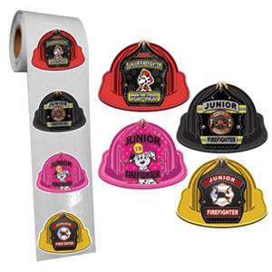 Stock Fire Hat Designs Roll Stickers