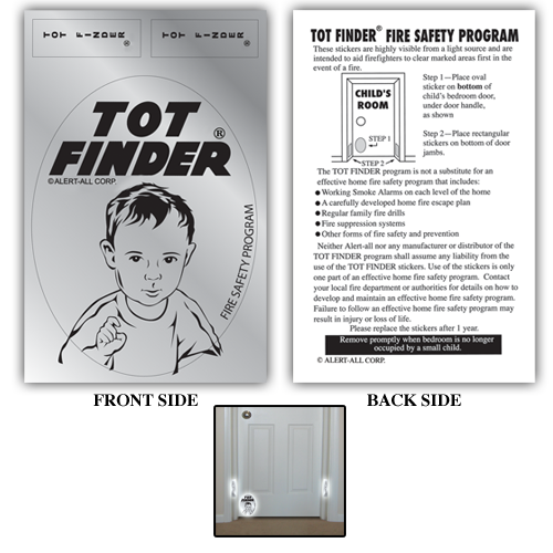 Tot Finder Fire Safety Stickers, Next Generation