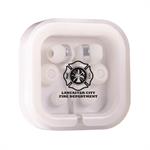 White Earbuds with Imprinted Case