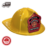 Yellow Fire Hat- Jr. FF Red Leather