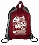 Custom Burgundy Drawstring Backpacks/Station