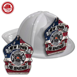 Custom White Fire Hats with Americana Shield