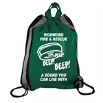 Hunter Green Drawstring Backpacks - Smoke Alarm