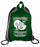 Imprinted Hunter Green Drawstring Backpack - Halloween Pumpkin