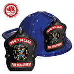 Custom Fire Hats - Blue - Autism Awareness Ribbon Shield