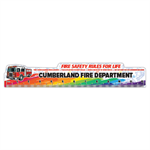 Custom Shaped 12^ Plastic Ruler - Fire Truck Autism Awareness