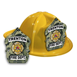 Imp. Fire Hats - Yellow w/ Green Camo Shield