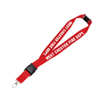 Imprinted 1^ Red Lanyard w/ Breakaway