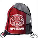 Red Jr. FF Maltese Pocket Drawstring Backpack