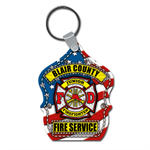 <!--6-->Custom Vinyl Shield Key Tag - Patriotic