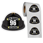 Custom Roll Stickers - Black Fire Hat