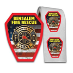 Full Color Custom Fire Patch Shield Sticker