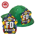 Custom Fire Hats - Green - Autism Awareness Puzzle Shield