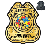 Custom Full Color Plastic Badge - Autism Awareness Firefighter Logo