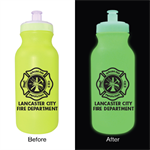 Imprinted 20 oz Yellow Glow Bike Bottle - Maltese Cross