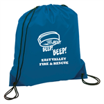 Impritned Blue Cinch Backpack - Smoke Alarm