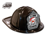 Imprinted Fire Hats - Black - Grey Christmas Shield