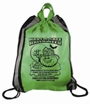 Imprinted Lime Green Drawstring Backpack - Halloween Pumpkin