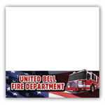 Custom Sticky Note Pad - Patriotic Fire Truck