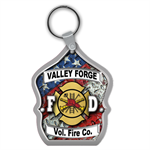 <!--8-->Custom Vinyl Shield Key Tag- Flag F.D.