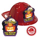 Custom Pumpkin Halloween Design in Red Fire Hat