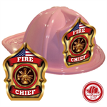 Stock Pink Jr. Fire Chief Hat - Scramble Shield