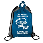 Blue Drawstring Backpacks - Smoke Alarm