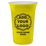 Custom Double Wall Reusable Party Cup - Yellow