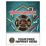 Imprinted Practice Fire Safety Coloring Book - Full Color Autism Ribbon