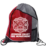 Red Serving/Protecting Pocket Drawstring Backpack