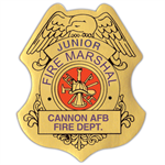 Imprinted Jr. Fire Marshal Stick-On Badge - Gold