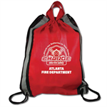 Imprinted Red Reflective Drawstring Backpacks - 2025 Theme Logo