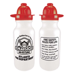 Imprinted 20 oz White Bike Bottle w/ Fire Hat Lid - 2025 Theme