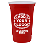 Custom Double Wall Reusable Party Cup - Red