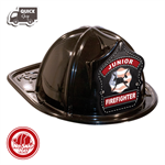 Black Fire Hat - Jr. FF Black Leather Maltese