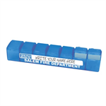 Imprinted 7 Day Pill Box w/ Write on Block - Blue