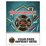 Imprinted Practice Fire Safety Coloring Book - Full Color Serving Cross