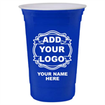 Custom Double Wall Reusable Party Cup - Blue