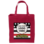 Custom Full-Color Tote Bag w/ Damond Plate Flag - Red