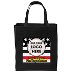 Custom Full-Color Tote Bag w/ Damond Plate Flag - Black