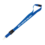 Imprinted 1^ Blue Lanyard w/ Breakaway